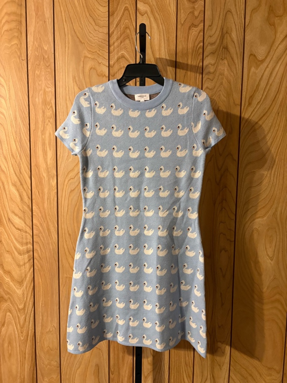 Anniewear Periwinkle Swan Sweater Knit Mini Dress Size S NWT Boutique
